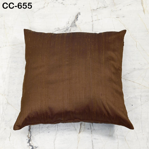 Brown Dupioni Silk Square Pillowcase | Cushion Cover Handmade | 100% Pure Silk Throw Pillow | Home decor Gift House Warming Wedding Shower