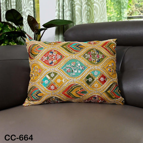 Embroidered Pillowcase | Indian Handmade Embroidery Throw Pillow cover Decorative Body Sham, Cushion Cover Boho Home Decor HouseWarming Gift