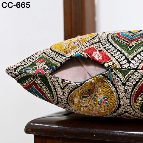 Embroidered Pillowcase | Indian Handmade Embroidery Throw Pillow cover Decorative Body Sham, Cushion Cover Boho Home Decor HouseWarming Gift