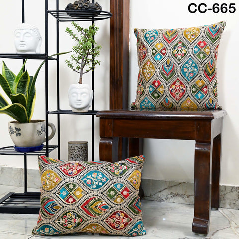 Embroidered Pillowcase | Indian Handmade Embroidery Throw Pillow cover Decorative Body Sham, Cushion Cover Boho Home Decor HouseWarming Gift