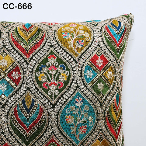 Embroidered Pillowcase | Indian Handmade Embroidery Throw Pillow cover Decorative Body Sham, Cushion Cover Boho Home Decor HouseWarming Gift