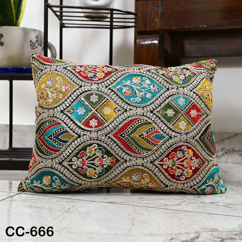 Embroidered Pillowcase | Indian Handmade Embroidery Throw Pillow cover Decorative Body Sham, Cushion Cover Boho Home Decor HouseWarming Gift