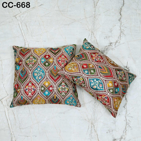 Embroidered Pillowcase | Indian Handmade Embroidery Throw Pillow cover Decorative Body Sham, Cushion Cover Boho Home Decor HouseWarming Gift