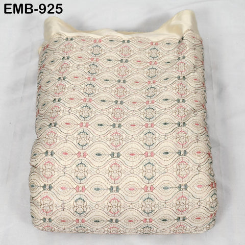 Embroidered Fabric by the yard Sewing DIY Crafting Indian Embroidery Wedding Dress Victorian Costumes Waistcoats Bags Table Runners Blouses