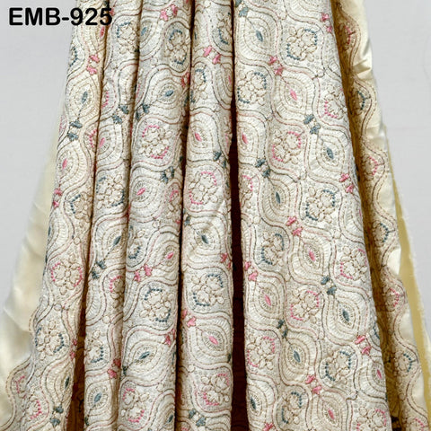 Embroidered Fabric by the yard Sewing DIY Crafting Indian Embroidery Wedding Dress Victorian Costumes Waistcoats Bags Table Runners Blouses