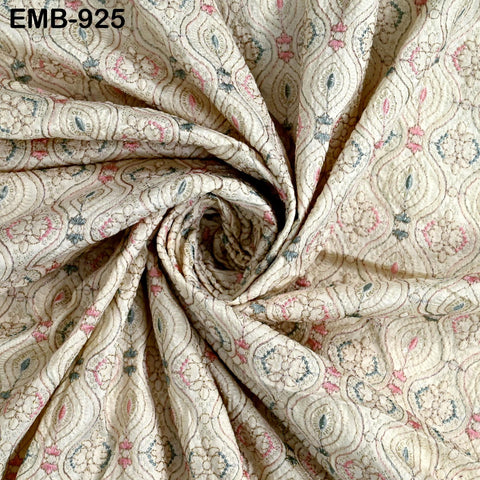 Embroidered Fabric by the yard Sewing DIY Crafting Indian Embroidery Wedding Dress Victorian Costumes Waistcoats Bags Table Runners Blouses