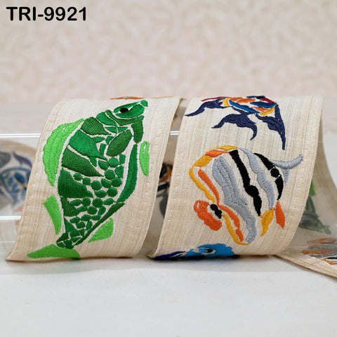 9 Yard Indian Multicolor Embroidery Ribbon 60mm Trim Sari Border Crafting Embroidered Decorative Costumes Curtains Home Decor Trimmings