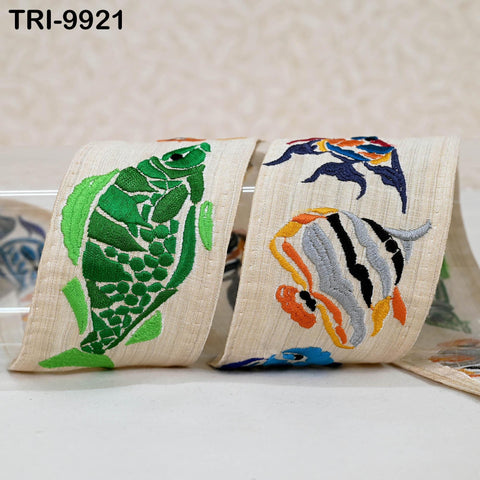 9 Yard Indian Multicolor Embroidery Ribbon 60mm Trim Sari Border Crafting Embroidered Decorative Costumes Curtains Home Decor Trimmings