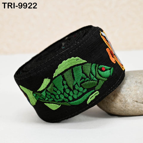 3 Yard Indian Multicolor Crafting Embroidered Decorative Costumes Curtains Home Decor Trimmings Embroidery Ribbon 60mm Trim Sari Border