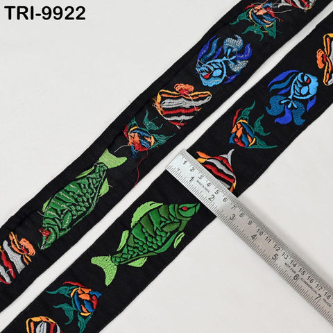 3 Yard Indian Multicolor Crafting Embroidered Decorative Costumes Curtains Home Decor Trimmings Embroidery Ribbon 60mm Trim Sari Border