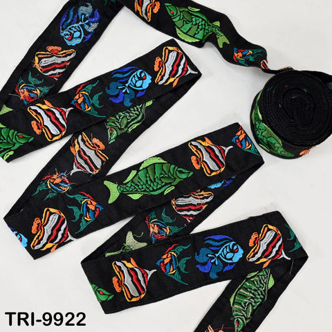 3 Yard Indian Multicolor Crafting Embroidered Decorative Costumes Curtains Home Decor Trimmings Embroidery Ribbon 60mm Trim Sari Border