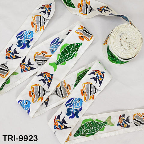 3 Yard Indian Decorative Costumes Curtains Home Decor Trimmings White Embroidery Ribbon 60mm Trim Sari Border Crafting Embroidered