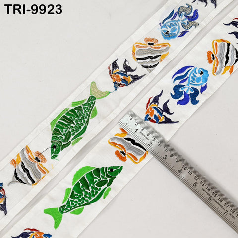 3 Yard Indian Decorative Costumes Curtains Home Decor Trimmings White Embroidery Ribbon 60mm Trim Sari Border Crafting Embroidered