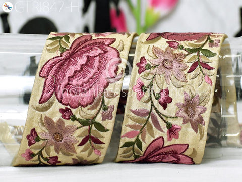 9 Yard Embroidered 6CM Fabric Trim Floral Saree Border DIY Crafting Sewing Ribbon Beach Bag Home Decor Embellishment Tape Drapery Home Decor