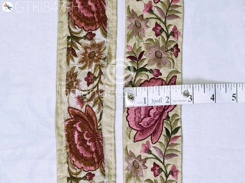 9 Yard Embroidered 6CM Fabric Trim Floral Saree Border DIY Crafting Sewing Ribbon Beach Bag Home Decor Embellishment Tape Drapery Home Decor