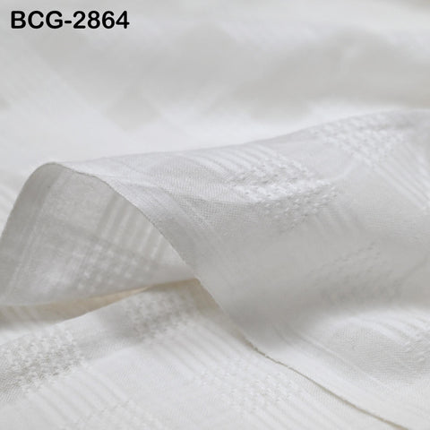 White Pure Dobby Cotton Fabric Indian Fabric by the Yard Costume Spring Summer Dresses Girls Kids Sewing Crafting Drapes Apparel Nursery