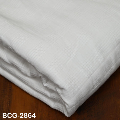 White Pure Dobby Cotton Fabric Indian Fabric by the Yard Costume Spring Summer Dresses Girls Kids Sewing Crafting Drapes Apparel Nursery