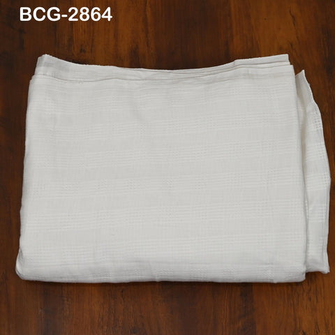 White Pure Dobby Cotton Fabric Indian Fabric by the Yard Costume Spring Summer Dresses Girls Kids Sewing Crafting Drapes Apparel Nursery