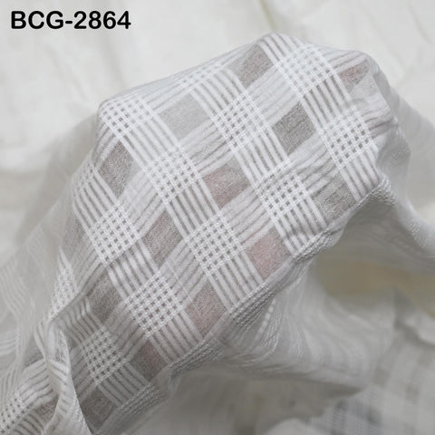 White Pure Dobby Cotton Fabric Indian Fabric by the Yard Costume Spring Summer Dresses Girls Kids Sewing Crafting Drapes Apparel Nursery