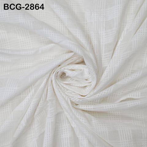 White Pure Dobby Cotton Fabric Indian Fabric by the Yard Costume Spring Summer Dresses Girls Kids Sewing Crafting Drapes Apparel Nursery