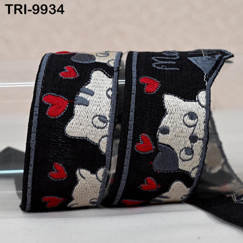 9 Yard Indian Embroidery Ribbon 5cm Cat Trim Sari Border Crafting Embroidered Decorative Costumes Designing Curtains Home Decor Trimmings