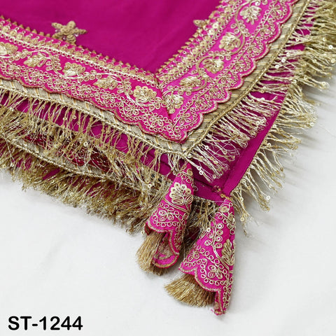 Magenta Georgette Dupatta for women, Bridal Wedding lehenga Chunni/Veil Sequin Scarf Indian Ethnic Dress Stole Ideal Gift Bridesmaid