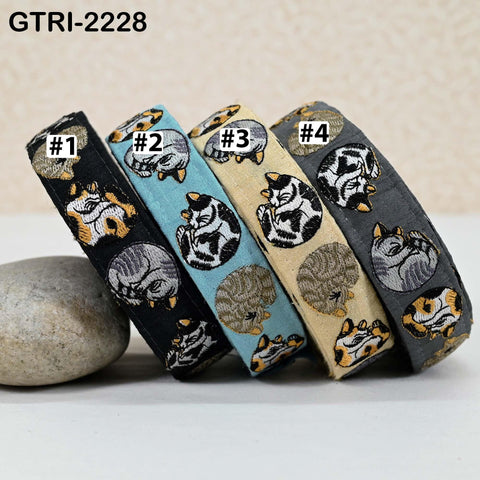 9 Yard Indian Embroidered Fabric 25 mm Trim Embellishment Saree Ribbons Tape Sewing Crafting Embroidery Border Wedding Costumes Accessories