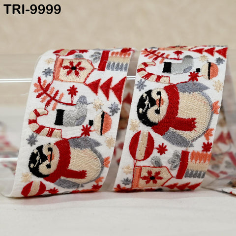 9 Yard Indian Embroidery Ribbons 5cm Trim Christmas Decor Border Embroidered Crafting Tote Bag Theatrical Costumes Holiday Ornaments Home