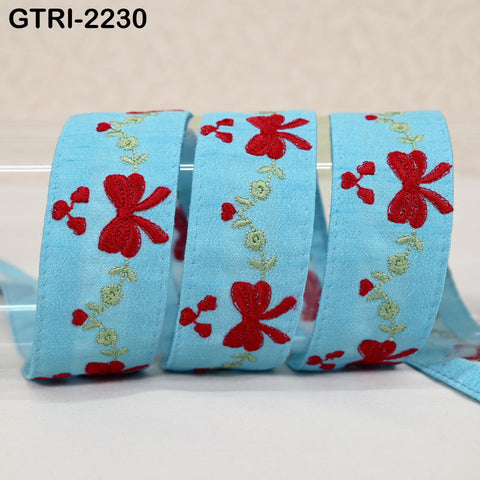 9 Yard Indian Embroidery Ribbons Embroidered Fabric Trim Embellish Saree Tape Sewing Crafting Border Wedding Dress Costume Accessories 32mm