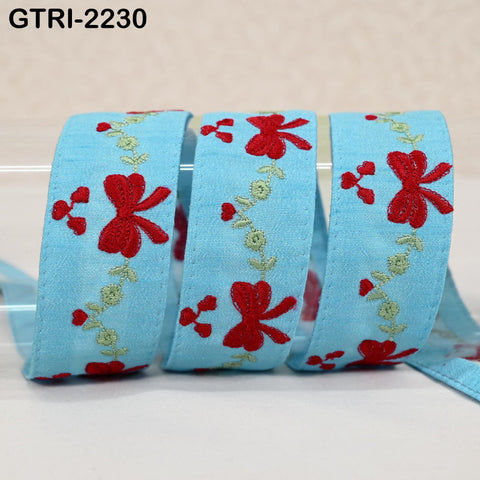 9 Yard Indian Embroidery Ribbons Embroidered Fabric Trim Embellish Saree Tape Sewing Crafting Border Wedding Dress Costume Accessories 32mm