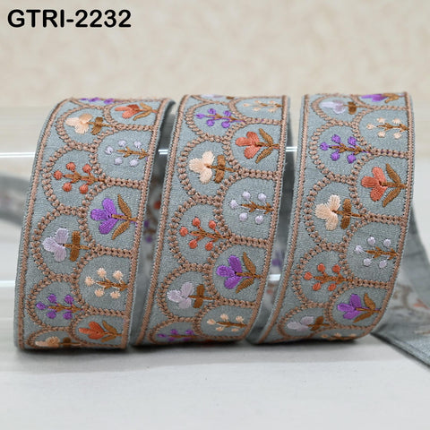 9 Yard Indian Embroidery Ribbons Embroidered Fabric Trim Embellish Saree Tape Sewing Crafting Border Wedding Dress Costumes Accessories 32mm