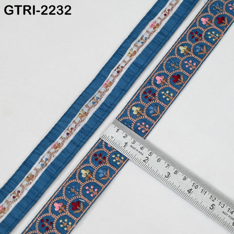 9 Yard Indian Embroidery Ribbons Embroidered Fabric Trim Embellish Saree Tape Sewing Crafting Border Wedding Dress Costumes Accessories 32mm