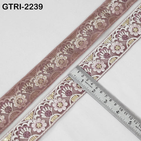 9 Yard White Embroidery Ribbon 4cm Fabric Trim Embroidered Border DIY Crafting Sewing Indian Tote Bags Theatrical Costumes Holiday Ornaments