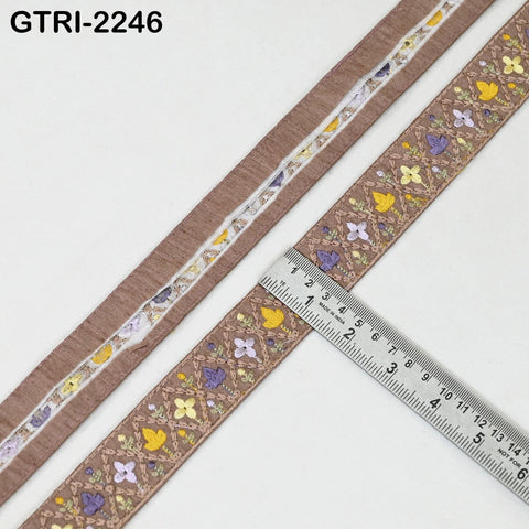 9 Yard 35mm Embroidery Trim Ribbon Tapes | Embroidered Fabric Sari Border | Gift Wrapping Lace Embellishment DIY Sewing Crafting Dog Collars