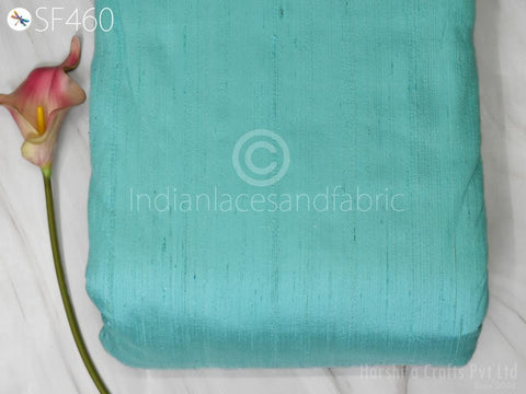 44'' Ice Blue Pure Dupioni Fabric Raw Silk by the Yard Shantung Crafting Sewing Wedding Dresses Skirts Vest Coats Silk Pillowcases Curtains