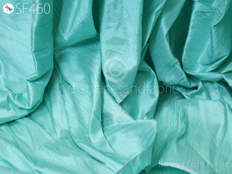 44'' Ice Blue Pure Dupioni Fabric Raw Silk by the Yard Shantung Crafting Sewing Wedding Dresses Skirts Vest Coats Silk Pillowcases Curtains