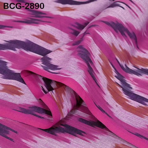 Fuchsia Indian Ikat Cotton fabric sold by Yard Handwoven Yarn Dyed Kids Summer Dress Handloom Home Furnishing Curtains Pillows Apparel
