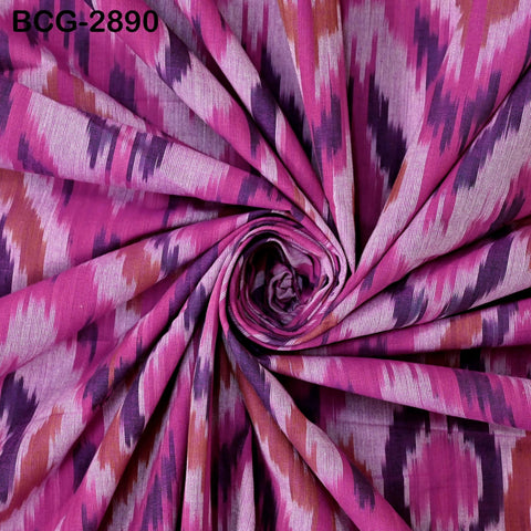 Fuchsia Indian Ikat Cotton fabric sold by Yard Handwoven Yarn Dyed Kids Summer Dress Handloom Home Furnishing Curtains Pillows Apparel
