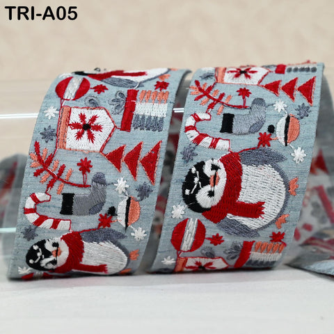 9 Yard Indian Embroidery Ribbons 5cm Trim Christmas Decor Border Embroidered Crafting Tote Bag Theatrical Costumes Holiday Ornaments Home