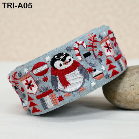 9 Yard Indian Embroidery Ribbons 5cm Trim Christmas Decor Border Embroidered Crafting Tote Bag Theatrical Costumes Holiday Ornaments Home