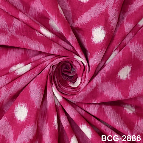 Fuchsia Indian Ikat Cotton fabric sold by Yard Double Ikat Handwoven Yarn Dyed Kids Summer Dresses Women Handloom Home Furnishing Curtains