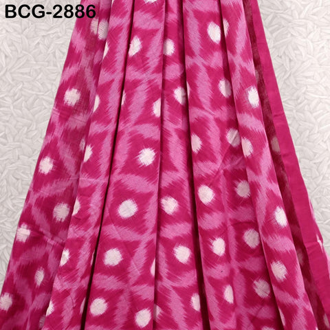 Fuchsia Indian Ikat Cotton fabric sold by Yard Double Ikat Handwoven Yarn Dyed Kids Summer Dresses Women Handloom Home Furnishing Curtains