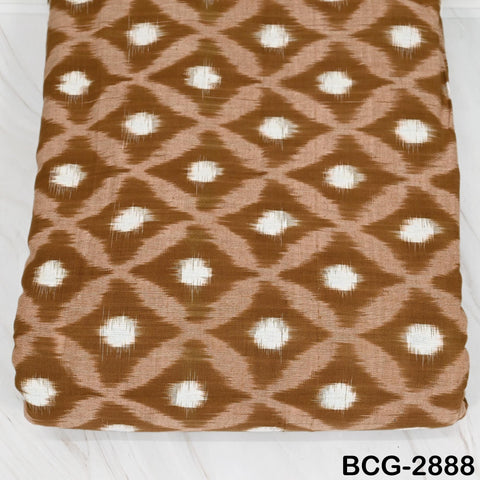 Brown Indian Ikat Cotton fabric sold by Yard Double Ikat Handwoven Yarn Dyed Kids Summer Dresses Women Handloom Home Furnishing Curtains