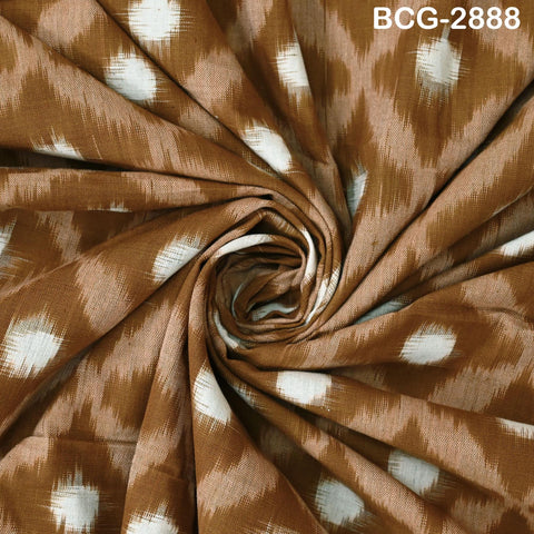 Brown Indian Ikat Cotton fabric sold by Yard Double Ikat Handwoven Yarn Dyed Kids Summer Dresses Women Handloom Home Furnishing Curtains