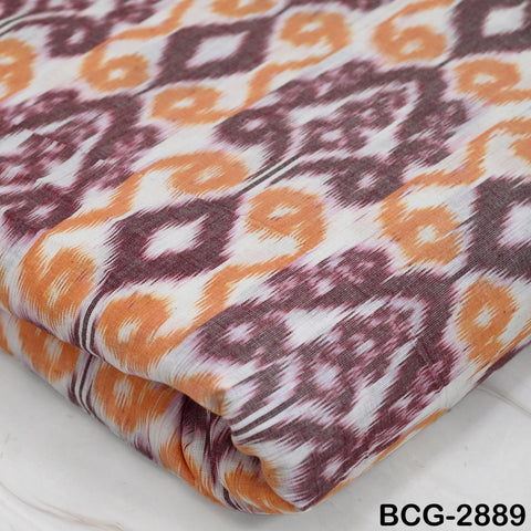 Peach Indian Ikat Cotton fabric sold by Yard Handwoven Yarn Dyed Kids Summer Dress Handloom Home Furnishing Curtains Pillows Apparel