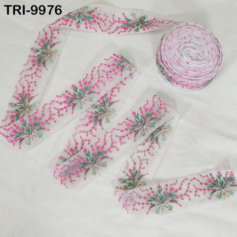 9 Yard Indian Embroidery Ribbon Sari Embellishments Embroidery 5cm Trims Saree Border Sewing DIY Crafting Trimmings Headbands Junk Journals