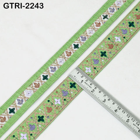 9 Yard 35mm Embroidery Trim Ribbon Tapes | Embroidered Fabric Sari Border | Gift Wrapping Lace Embellishment DIY Sewing Crafting Dog Collars