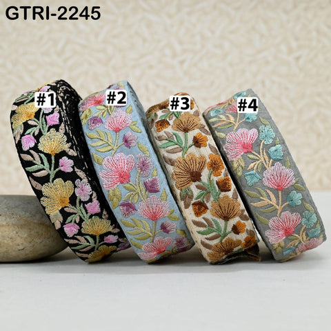 9 Yard Indian Sari Embellishments Embroidery 5 cm Trim Embroidered Saree Ribbon Cushions Sewing Crafting Trimmings Curtains Headbands Border