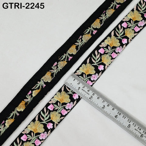 9 Yard Indian Sari Embellishments Embroidery 5 cm Trim Embroidered Saree Ribbon Cushions Sewing Crafting Trimmings Curtains Headbands Border