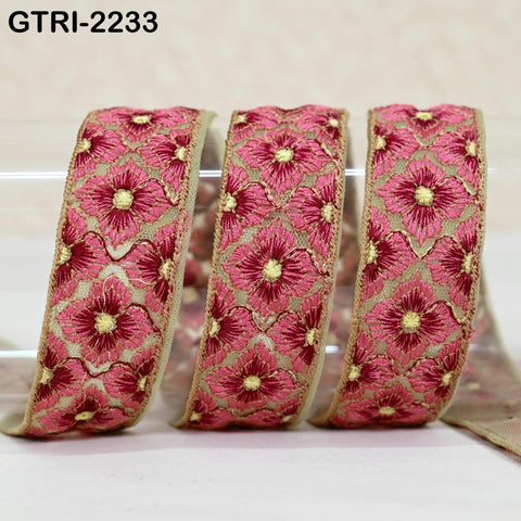 9 Yard Embroidered Ribbons Fabric Trim Embroidery Gift Wrapping Indian Sari Embellishment Sewing DIY Crafting Border Cushion Lace 3cm